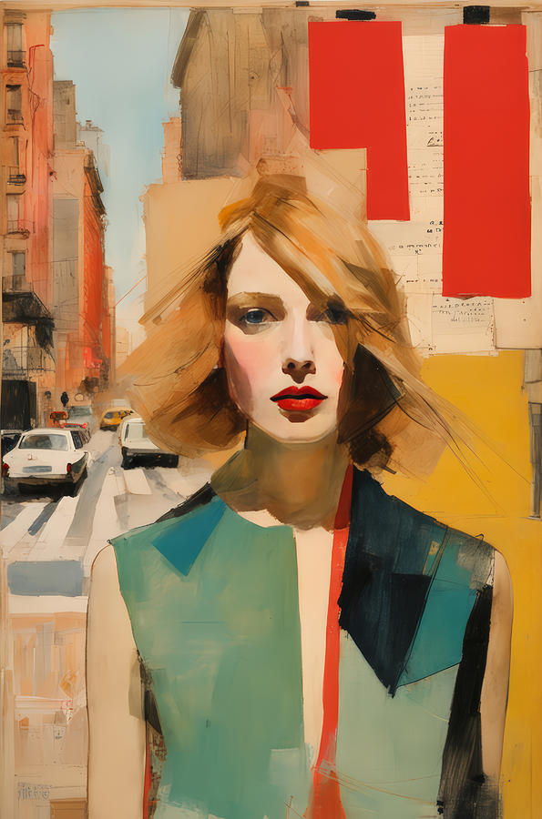 Abstract Painting - New York Fashion No.1 by My Head Cinema