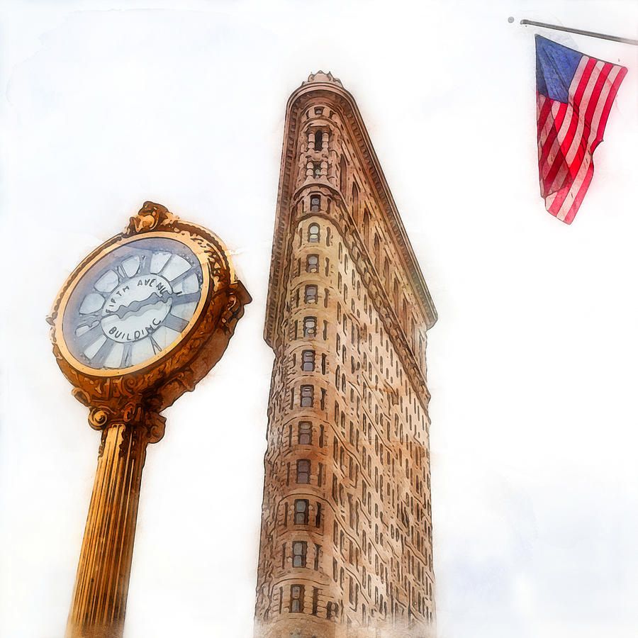 New York, Flatiron Building - 02 Painting by AM FineArtPrints