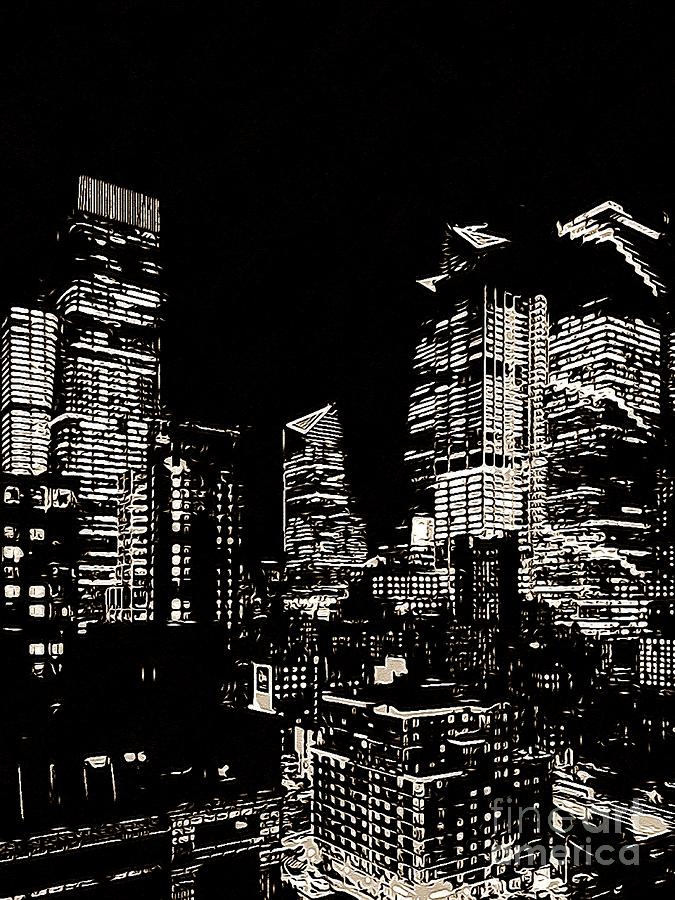 New York Garment District Manhattan Digital Painting 01 Digital Art