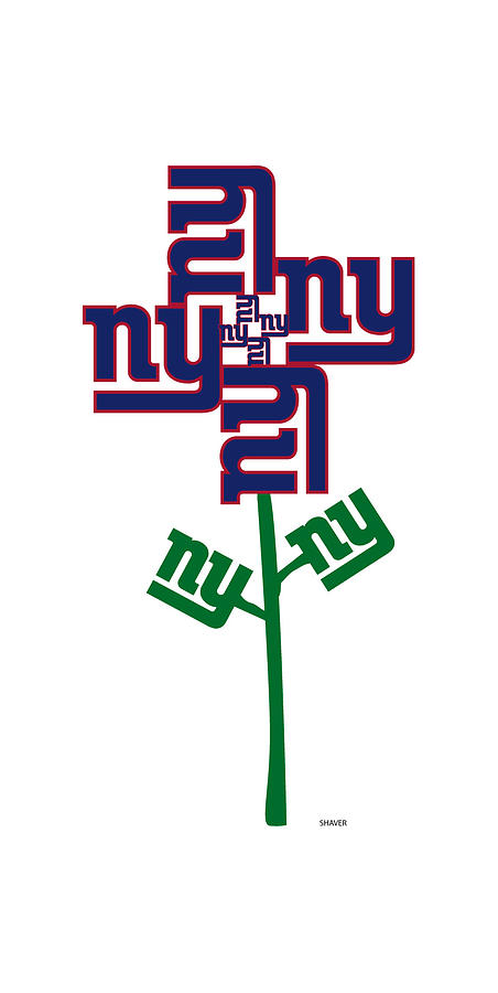 New York Giants - NFL Football Team Logo Flower Art Digital Art by Steven Shaver