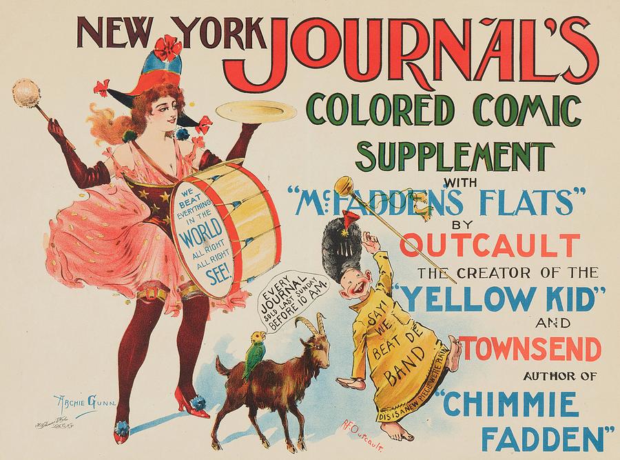 New York Journal Colored Comic Supplement Digital Art by Kim Kent