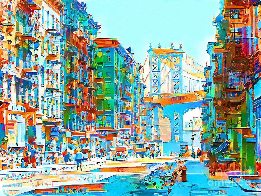 New York Manhattan Bridge in Vogue Esprit Colors 20200521a Photograph by Wingsdomain Art and Photography
