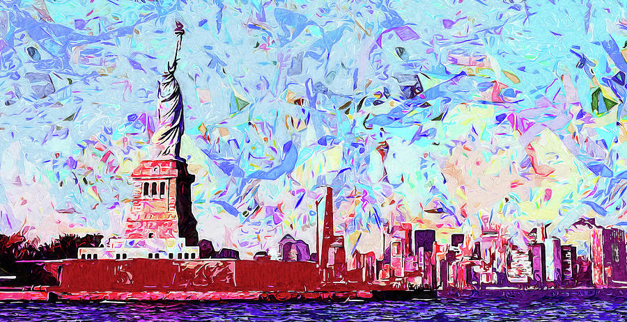 New York, Manhattan Panorama - 06 Painting by AM FineArtPrints