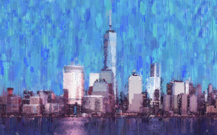 New York, Manhattan Panorama Painting by AM FineArtPrints