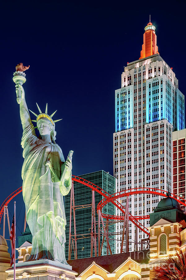 New York New York Casino Statue of Liberty and Empire State Building 2020 Photograph by Aloha Art