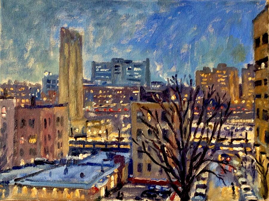 New York Nocturne Night Glow Painting by Thor Wickstrom