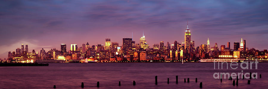 New York panoramic at night Photograph by Delphimages Photo Creations