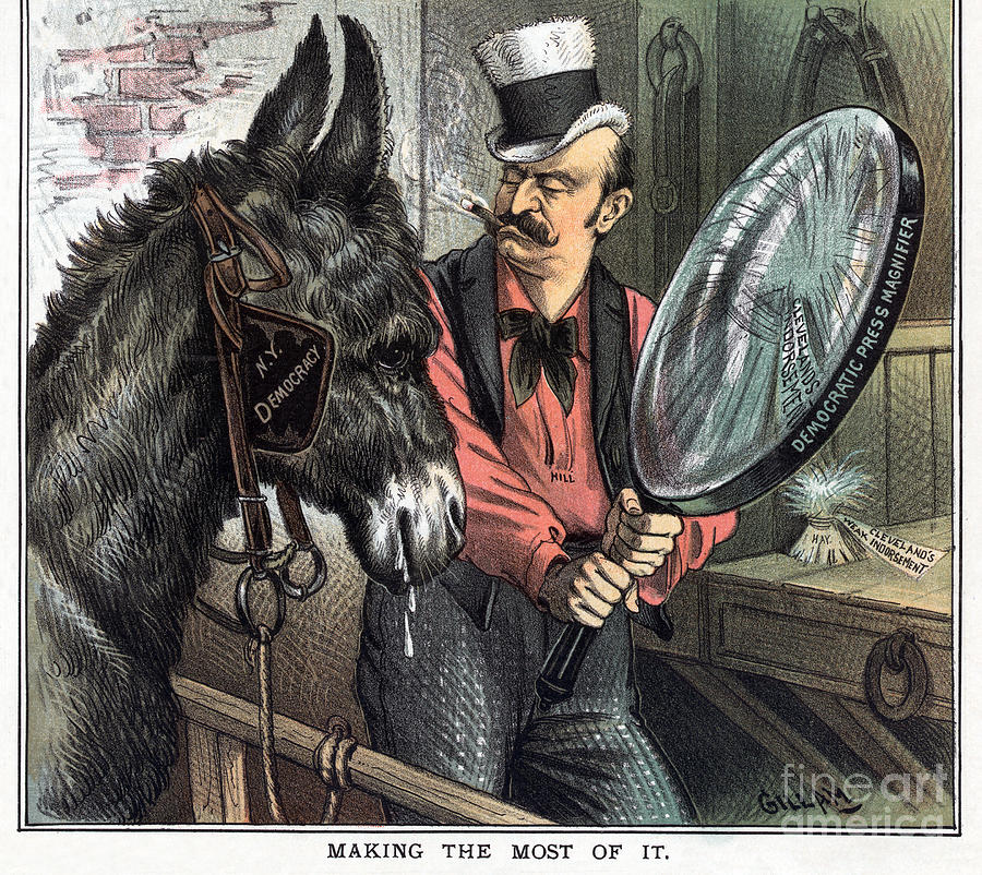 New York Political Cartoon, 1885 Drawing by Bernhard Gillam