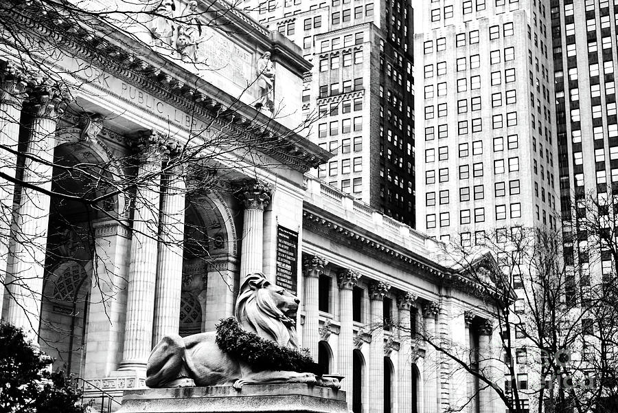 New York Public Library Christmas at 42nd Street Photograph by John Rizzuto