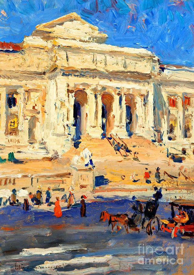 New York Public Library Main Branch Beaux Arts Architecture New York City Historic Landmark 1912 Painting by Peter Ogden