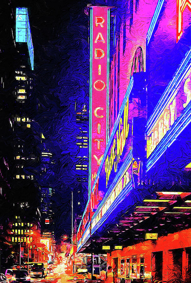 New York, Radio City Music Hall  Painting by AM FineArtPrints