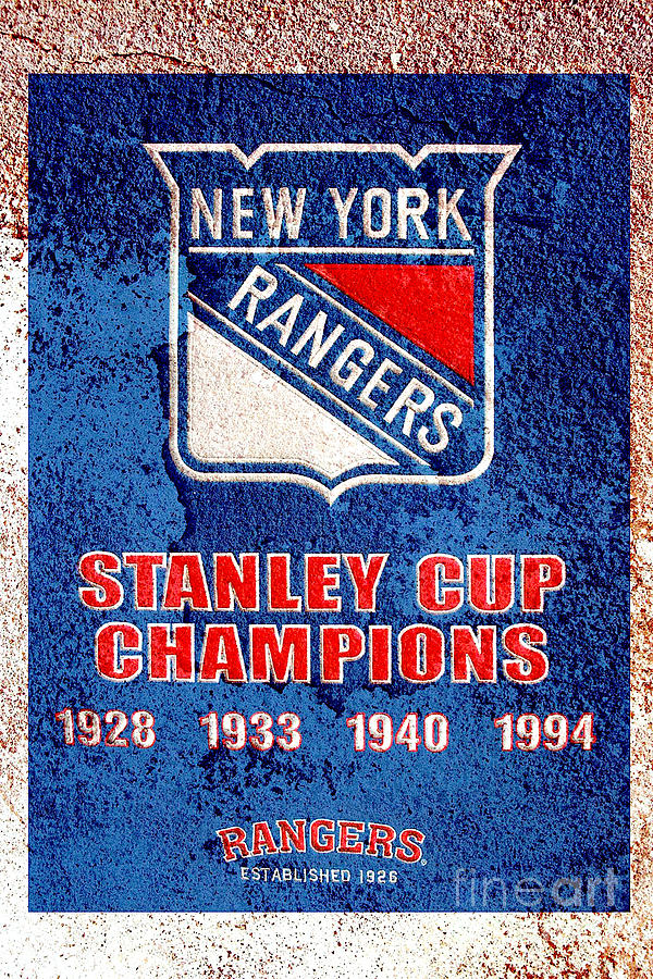 New York Rangers Banner Digital Art by Steven Parker