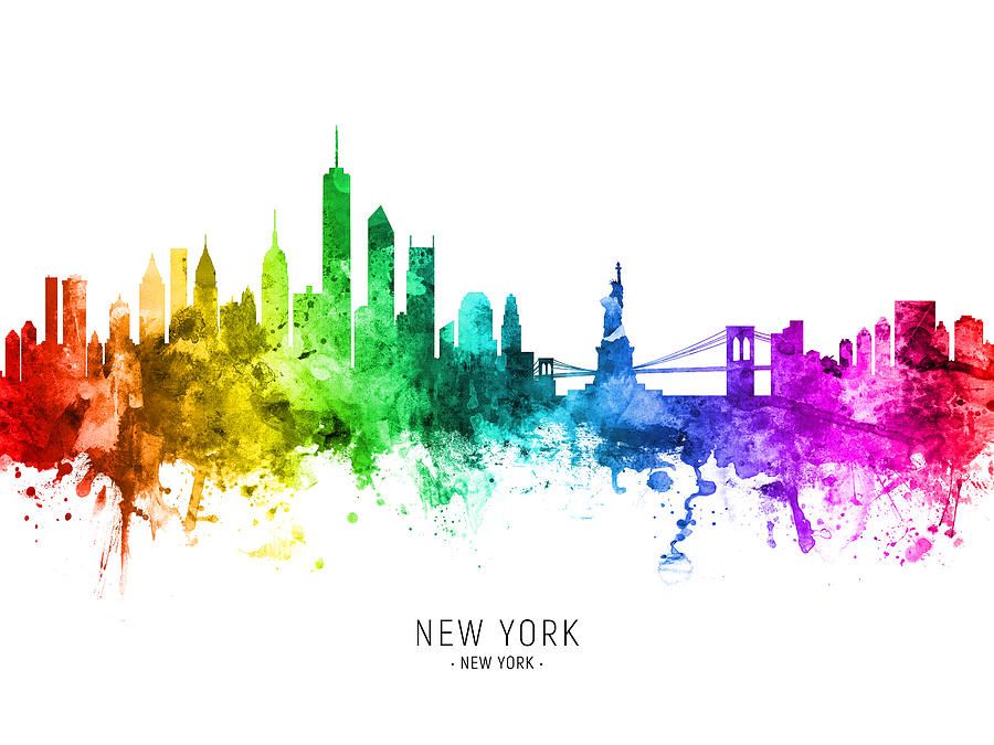 New York Skyline #92b Digital Art by Michael Tompsett
