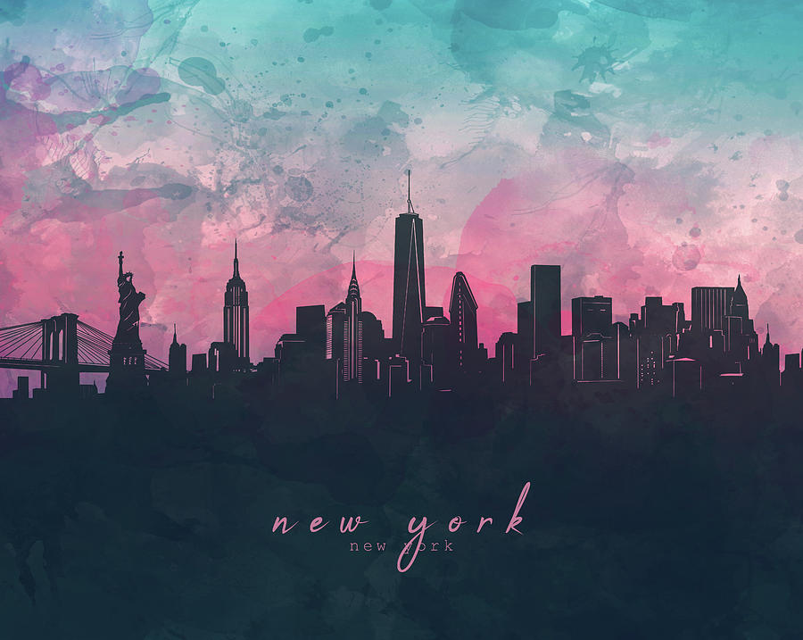 New York Skyline Panorama Digital Art