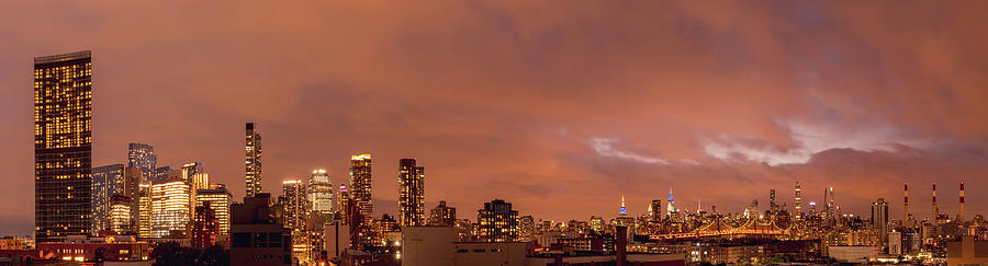 New York Skyline Sunset Pano Photograph by Lindsay Thomson