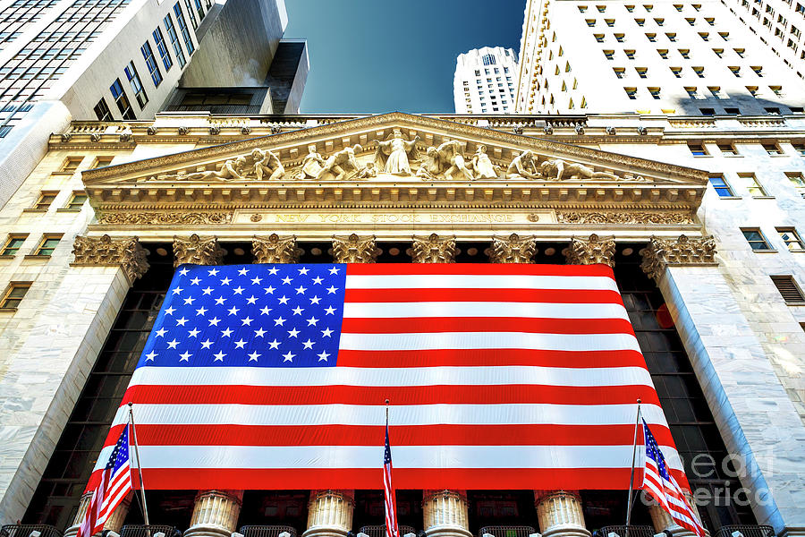 New York Stock Exchange Stars and Stripes in Manhattan Photograph by John Rizzuto