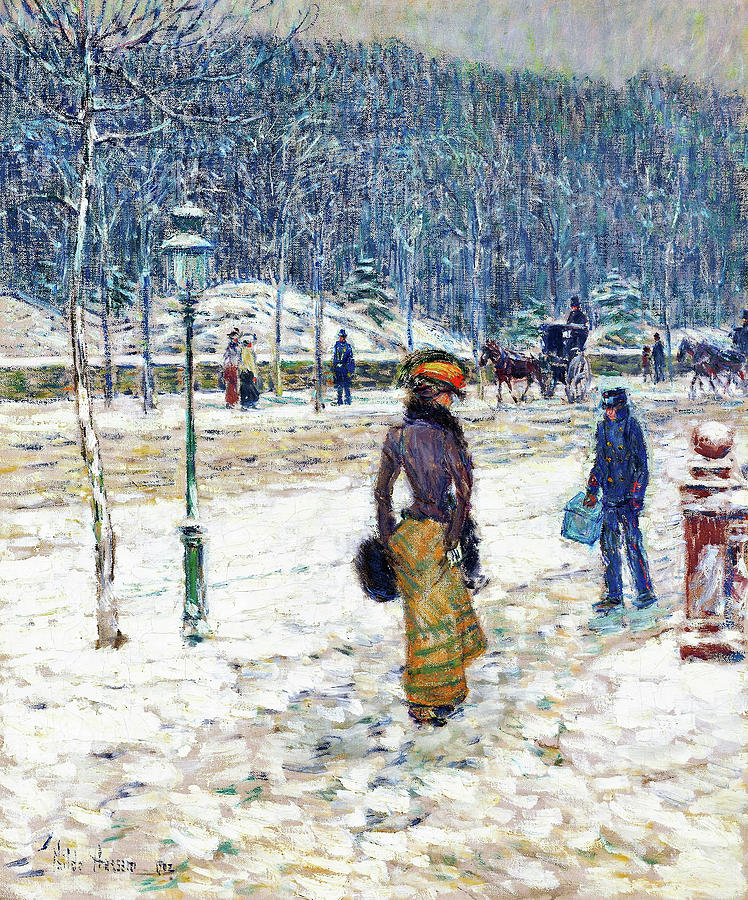 New York Painting - New York Street - Digital Remastered Edition by Frederick Childe Hassam New York Painting - New York Street - Digital Remastered Edition by Frederick Childe Hassam