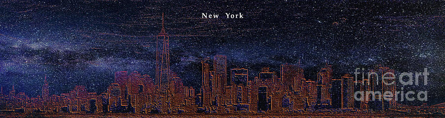 New York - The Golden City Digital Art by Chris Bee