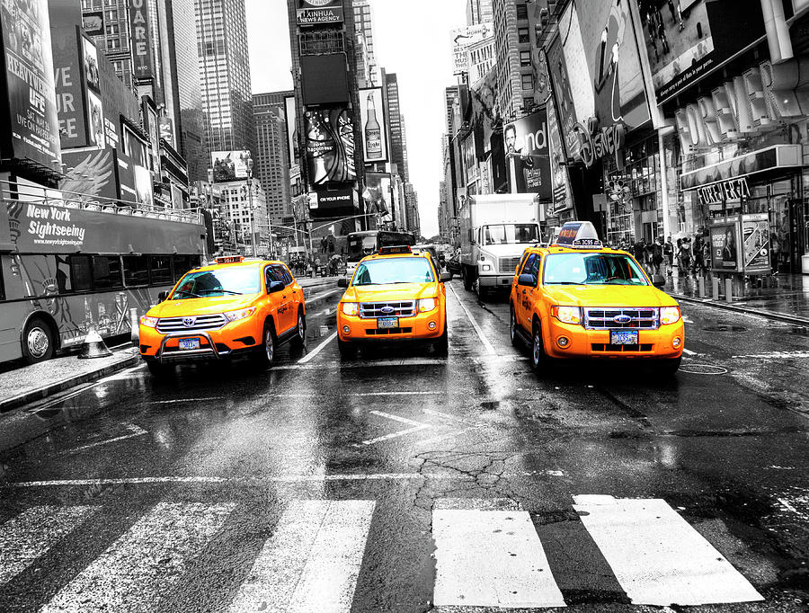bar Talje salt New York, Times Square Taxis Photograph by Paul Thompson - Pixels