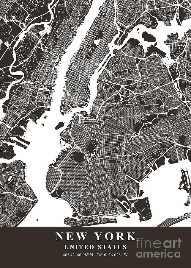 New York - United States Wolf Plane Map Photograph By Tien Stencil 