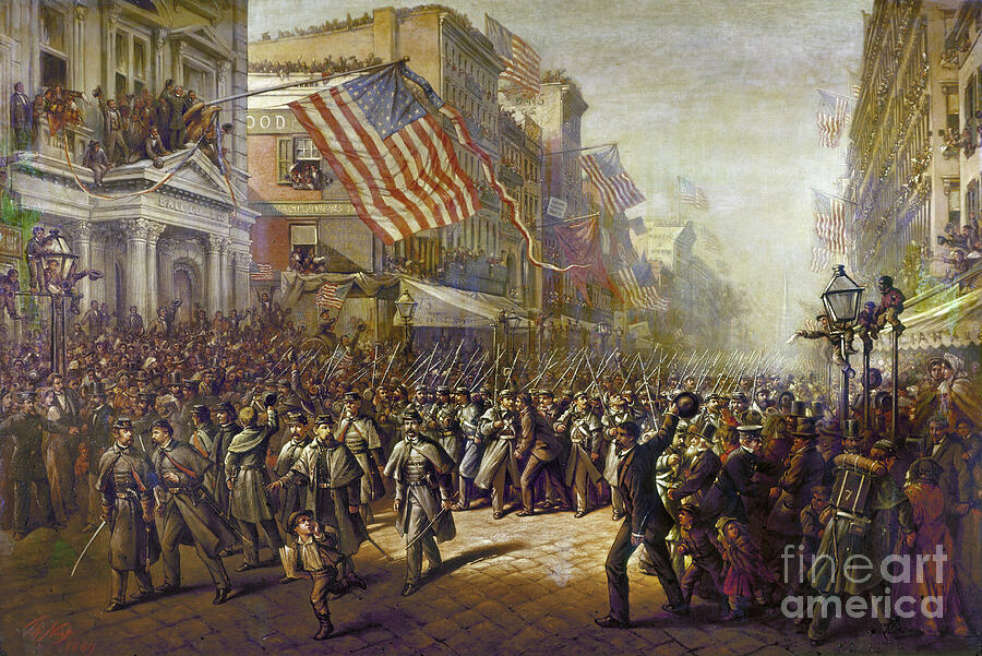 Broadway Painting - New York Volunteers, 1861 by Thomas Nast - GRANGER Historical Picture Archive Broadway Painting - New York Volunteers, 1861 by Thomas Nast - GRANGER Historical Picture Archive