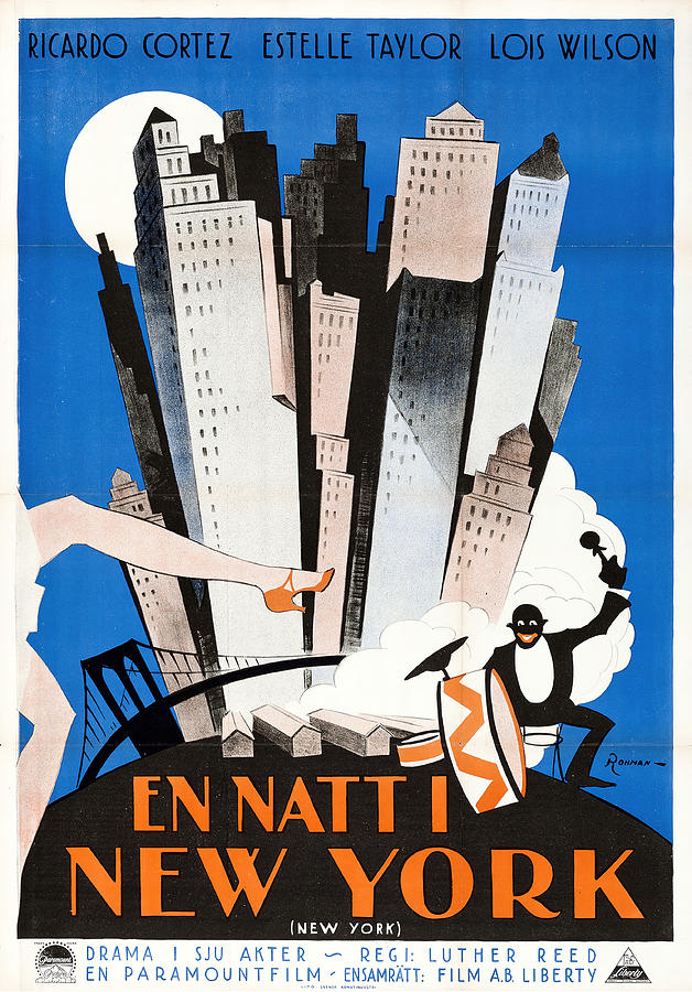 Vintage Mixed Media - New York, 1927 - art by Eric Rohman by Movie World Posters