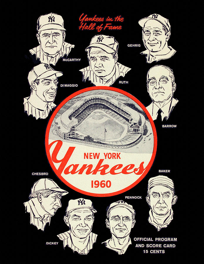 New York Yankees 12 x 16 1960 Program Cover Art Print