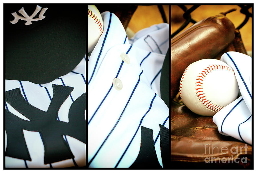 New York Yankees Triptych Photograph by John Rizzuto