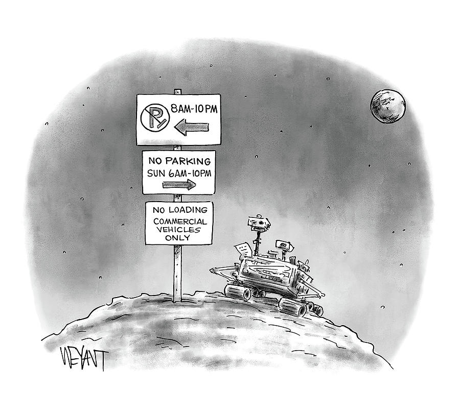 Space Drawing - New Yorker February 19, 2021 by Christopher Weyant