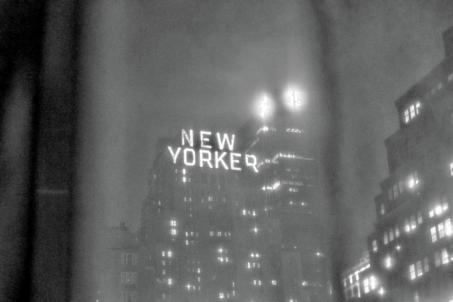 New Yorker Night Black and White Photograph by Sharon Popek