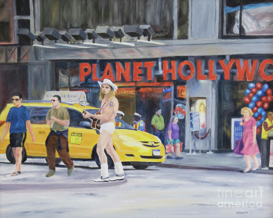 New Yorks Naked Cowboy Painting by Vanajas Fine-Art