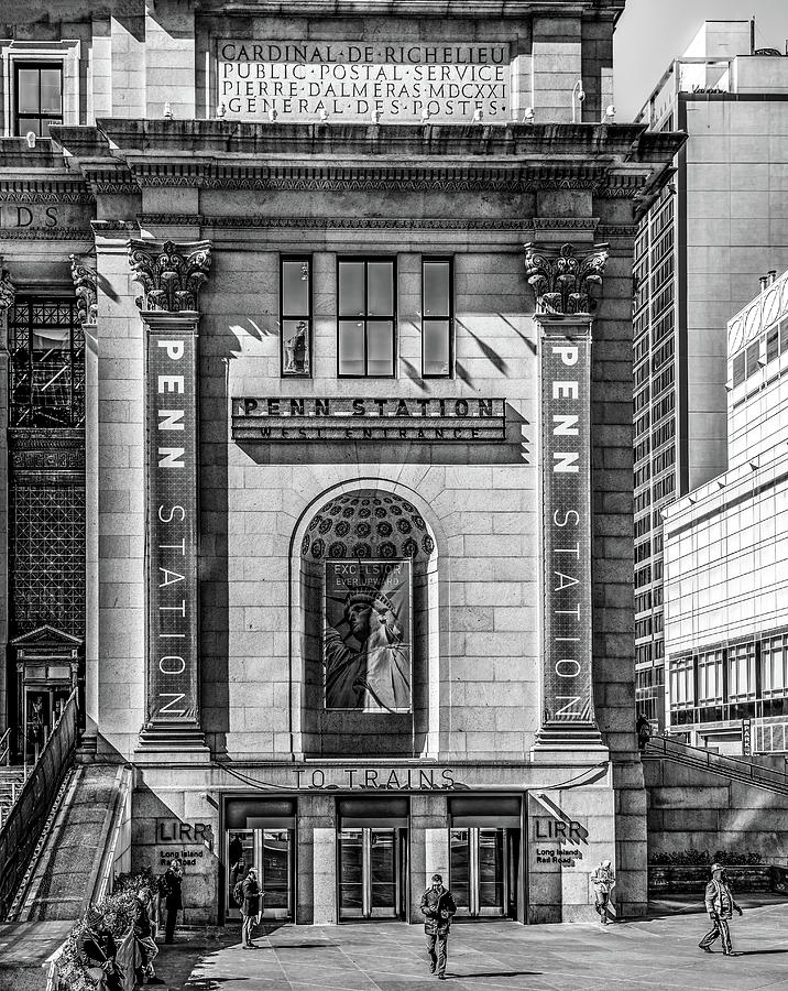 New Yorks Penn Station, Black and White Photograph by Marcy Wielfaert