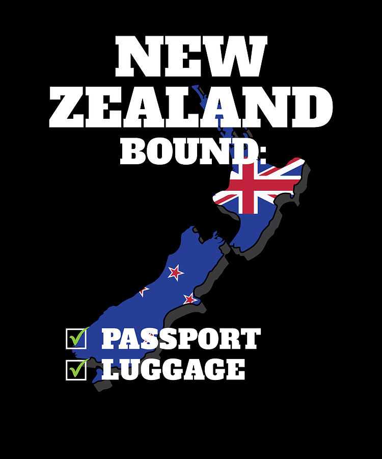 New Zealand Bound Country Travel Kiwi Flag Vacation Digital Art by ...