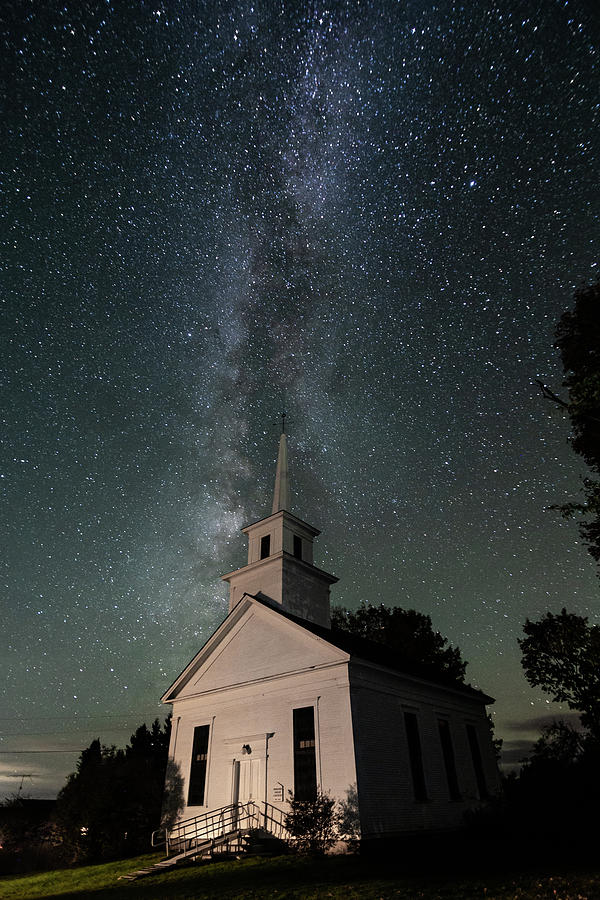 Newark Church and Milky Way Photograph by Tim Kirchoff