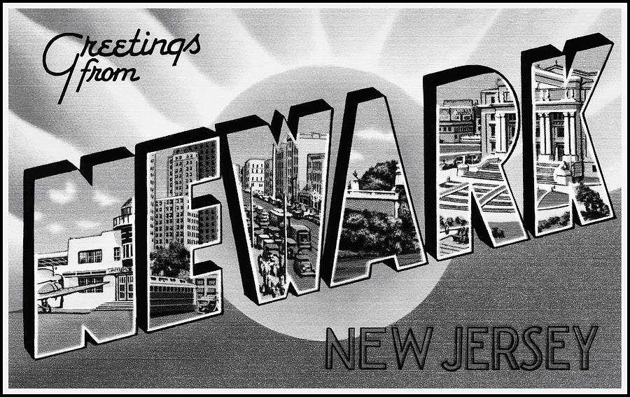 Newark Photograph - Newark New Jersey Retro Vintage Travel Black and White  by Carol Japp