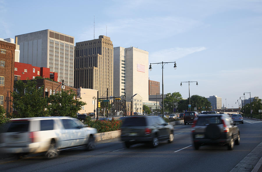 Newark, NJ Downtown Highway On The Move Photograph by Georgeolsson