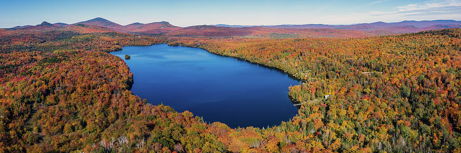 Newark Pond, Vermont Fall Foliage Panorama - October 2022 Photograph by John Rowe