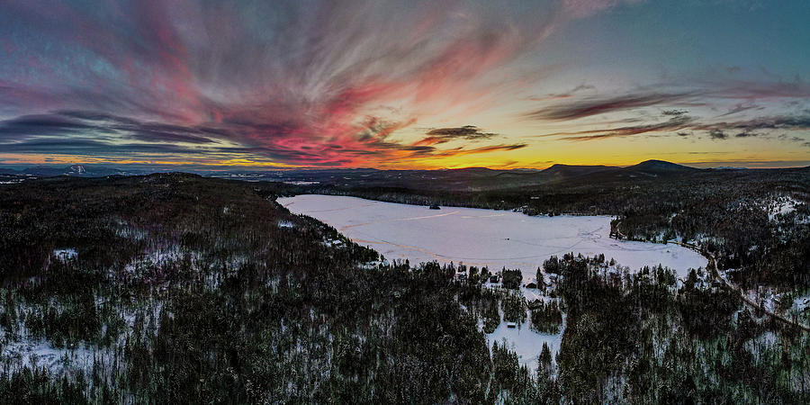 Newark Pond Vermont Sunset Photograph by John Rowe