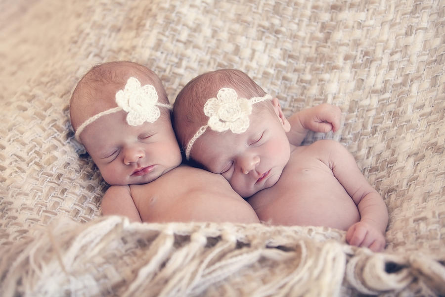 Newborn Twin Girls Photograph by Rebecca Nelson