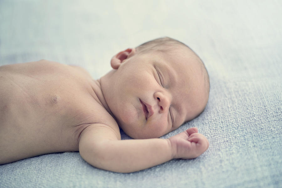 Newborn with bare chest Photograph by Elisabeth Schmitt