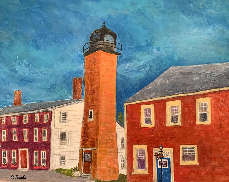 Newburyport Harbor Rear Range Light Painting by Anne Sands - Fine Art ...