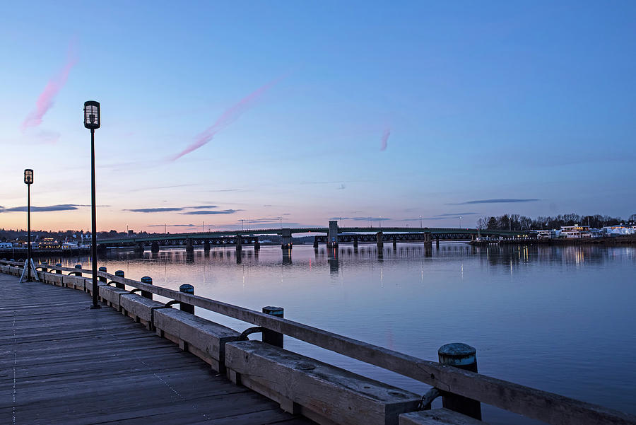 Newburyport Massachusetts Beautiful Blue Sky Merrimack River Waterfront Park Photograph by Toby McGuire