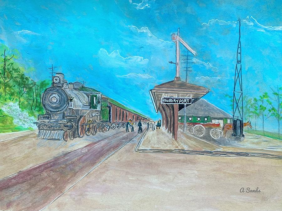 Newburyport Railroad Station Painting by Anne Sands