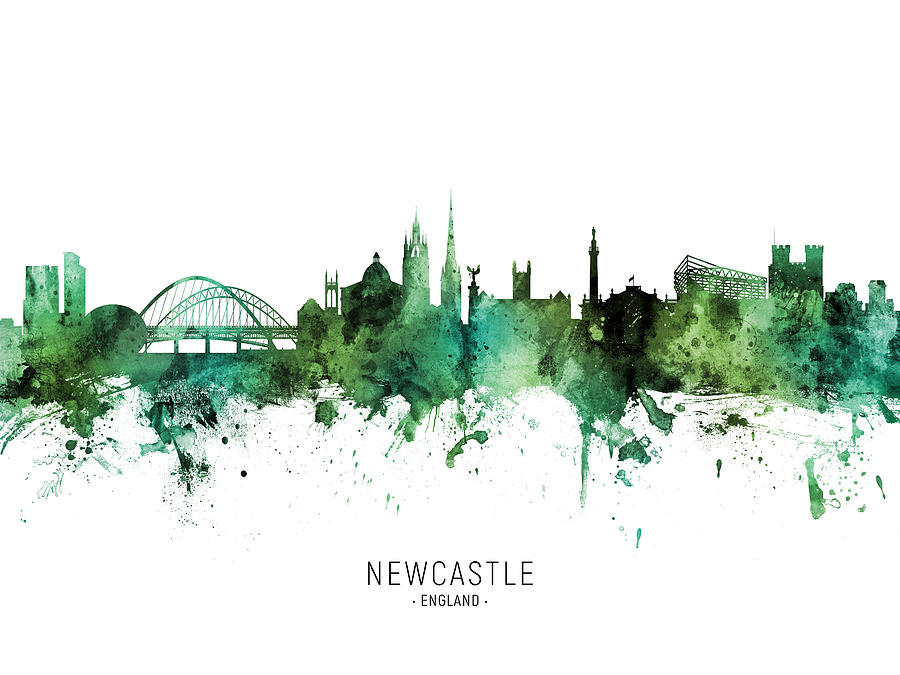 Skyline Digital Art - Newcastle England Skyline #00 by Michael Tompsett