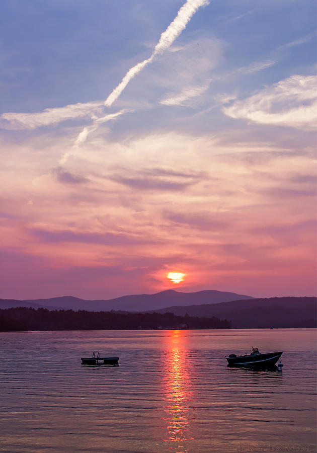 Sunset Photograph - Newfound Lake by Jerry LoFaro