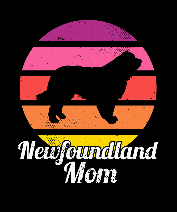 Newfoundland Mom I Retro Newfoundland Mom Digital Art by Maximus ...