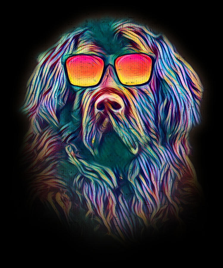 Newfoundland Neon Dog Sunglasses Digital Art by Jacob Zelazny