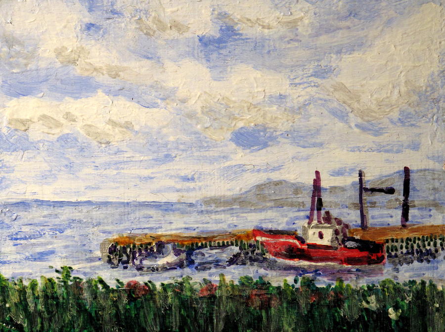 Boat Painting - Newfoundland Rocky Harbour by Ian  MacDonald