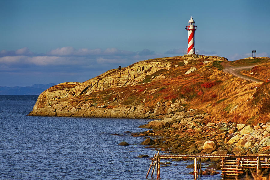 Newfoundland striped lighthouse Photograph by Tatiana Travelways