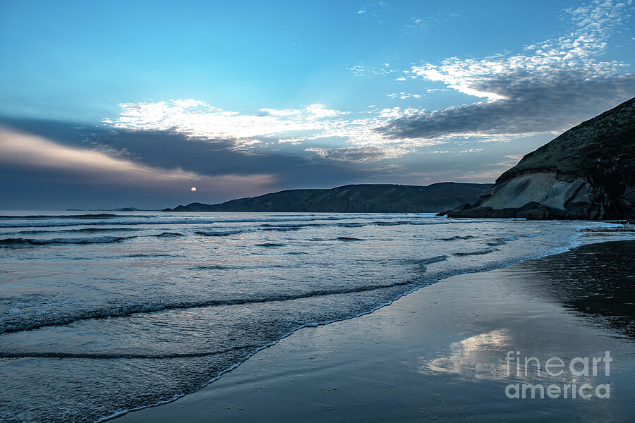 Newgale Beach At The Pembrokeshire Atlantic Coast At Sunset In Wales, United Kingdom Photograph by Andreas Berthold